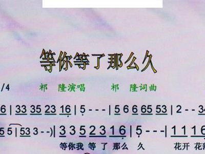 等你等了那么久 彩谱